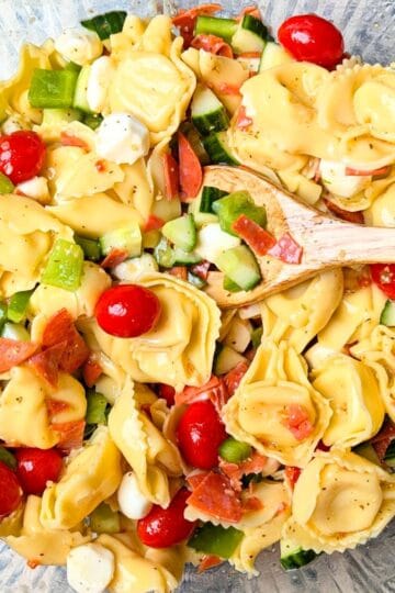 salad in bowl with spoon