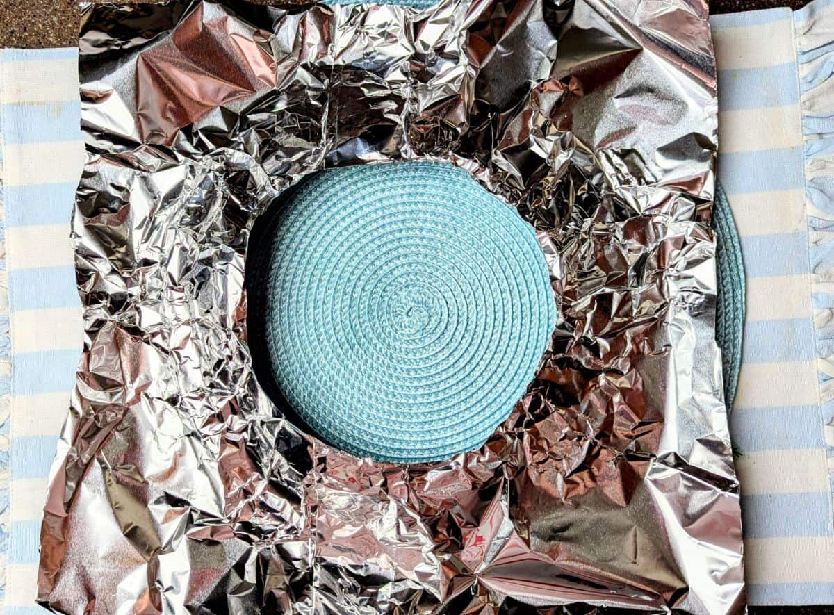 hole cut out of foil