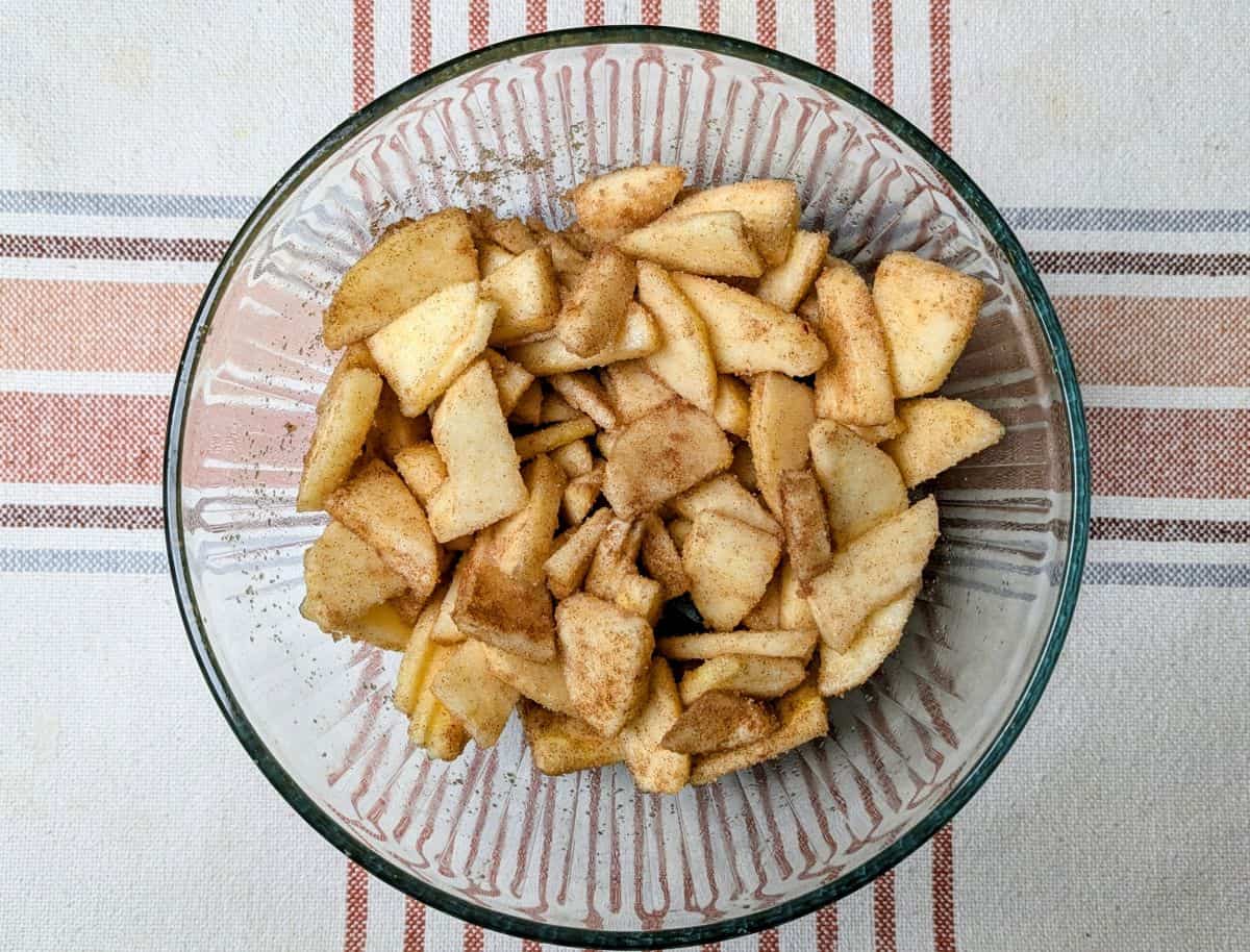 apples, cinnamon, and sugar