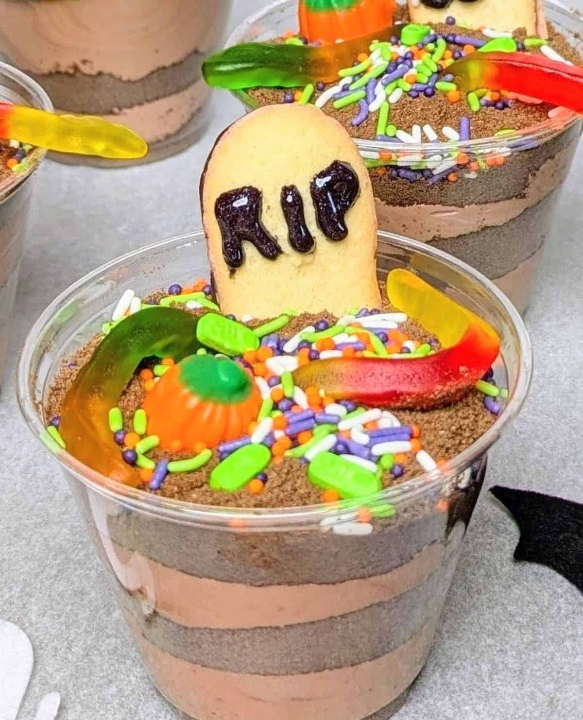single halloween dessert cup