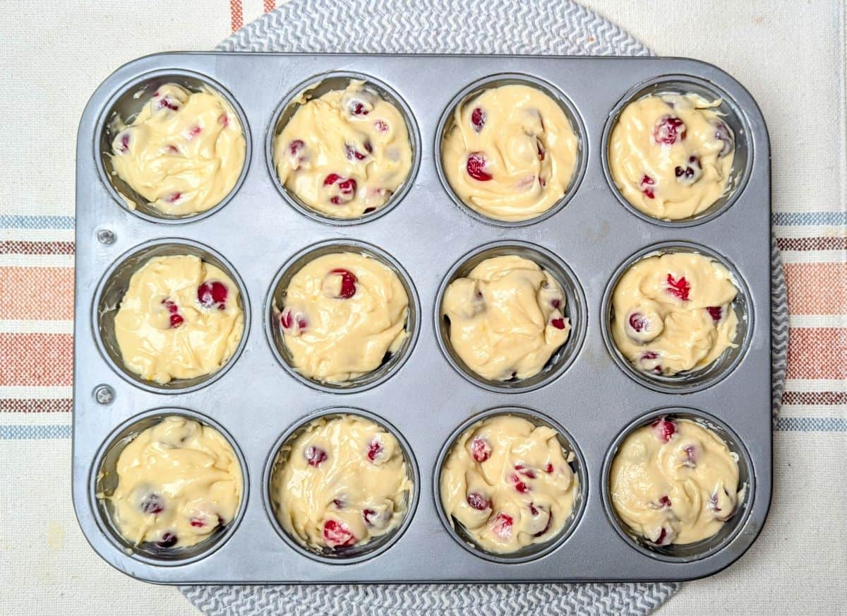 batter in muffin tin
