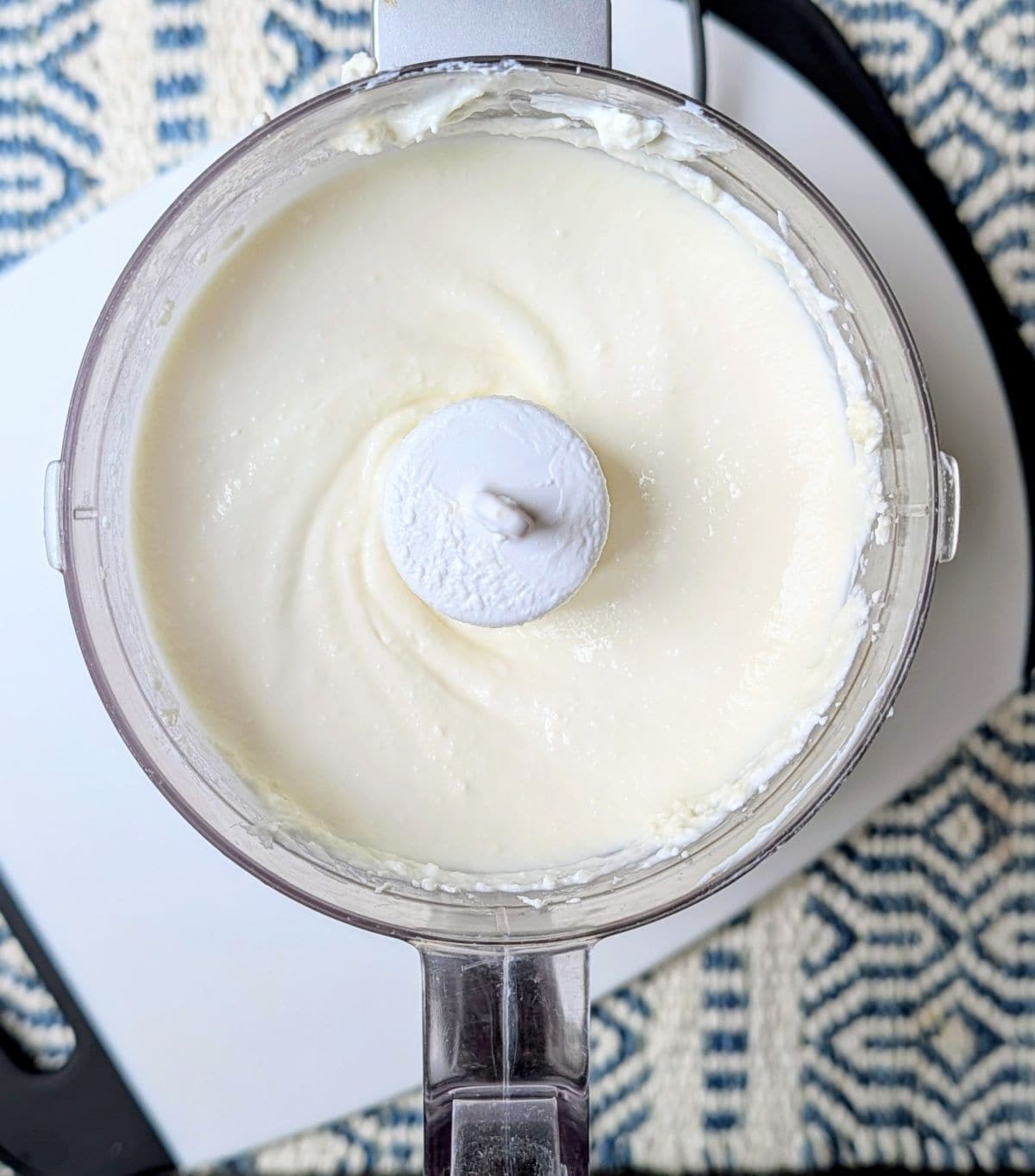 whipped with oil, yogurt, and minced garlic