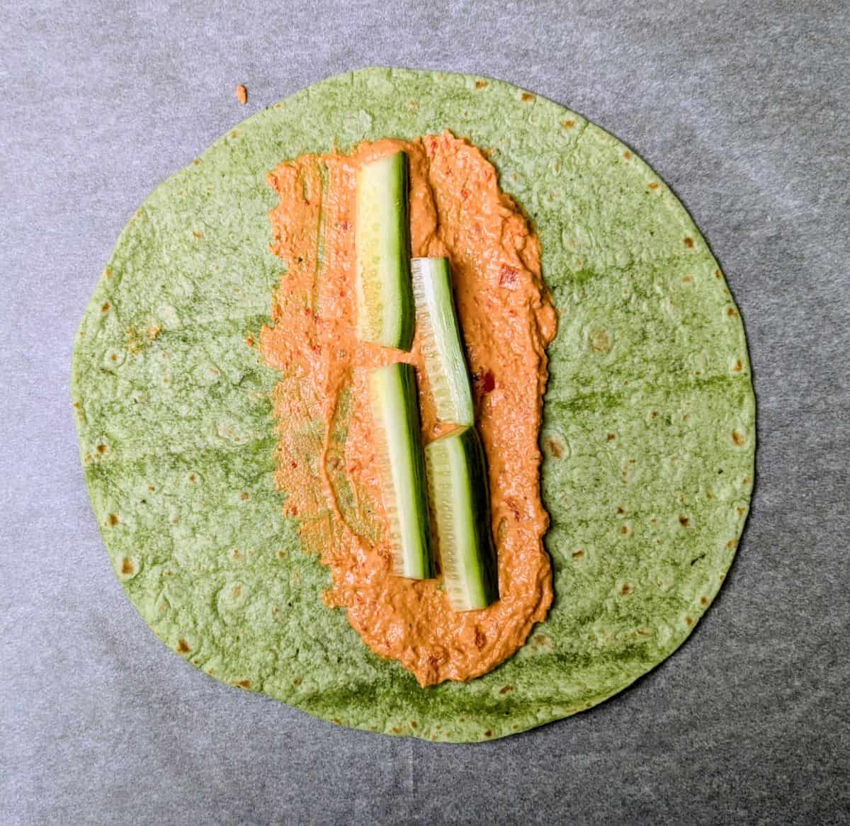 hummus and cucumbers