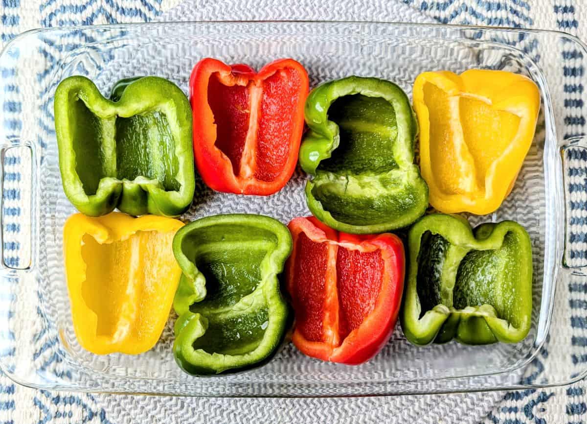 halved peppers