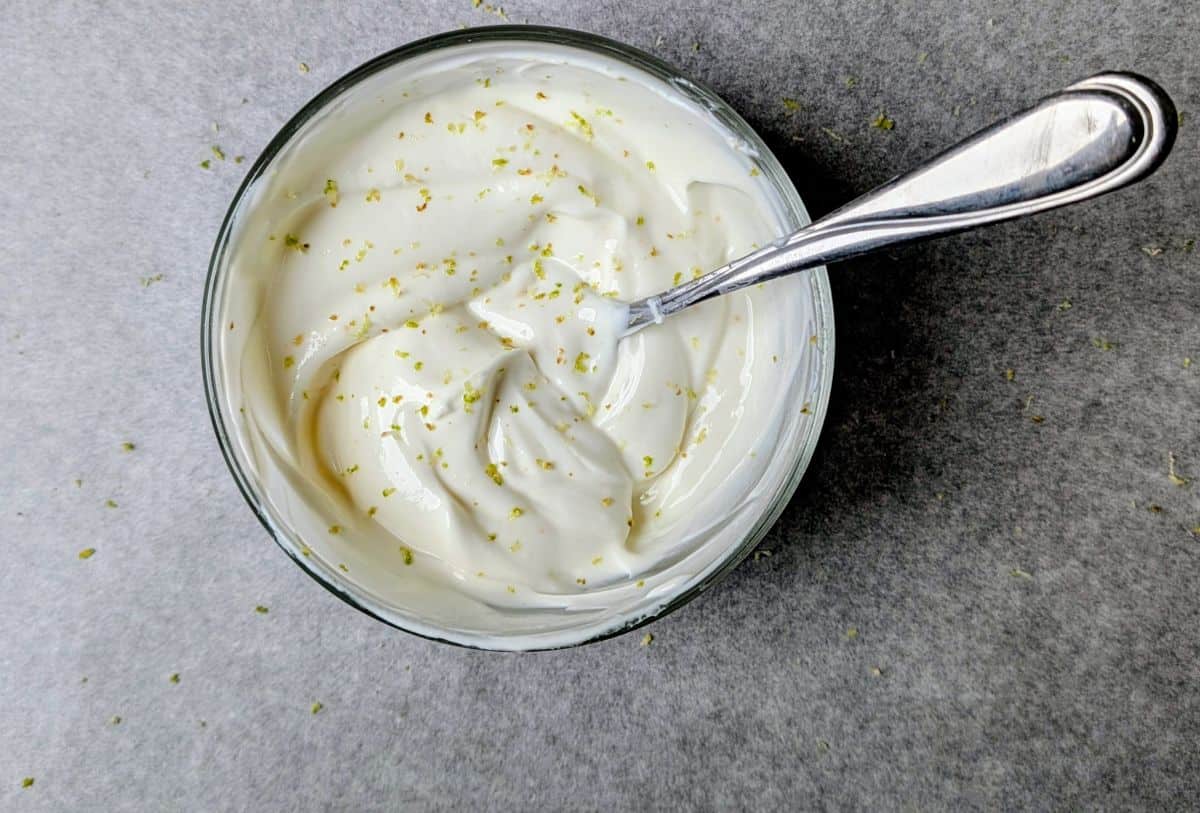 stirring and adding lime zest