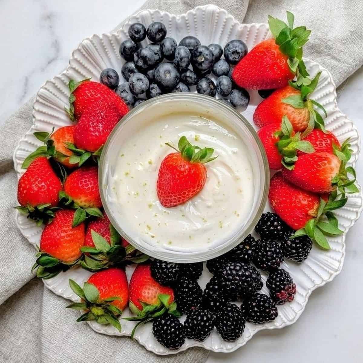 Healthy Greek Yogurt Fruit Dip (Easy 3-Ingredient Recipe!)