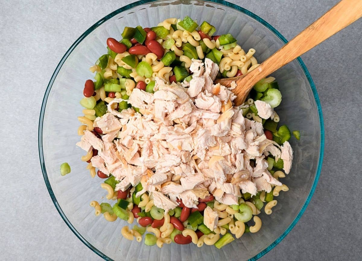 adding leftover chicken