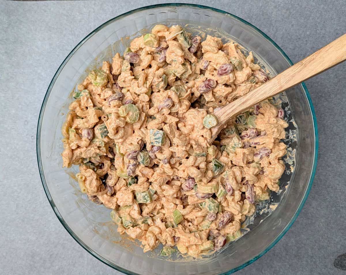 spicy cajun macaroni pasta salad mixed
