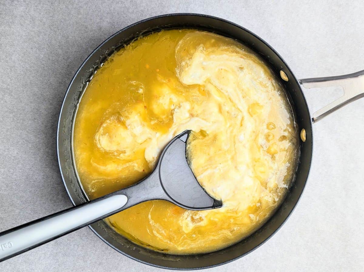 green sauce and sour cream