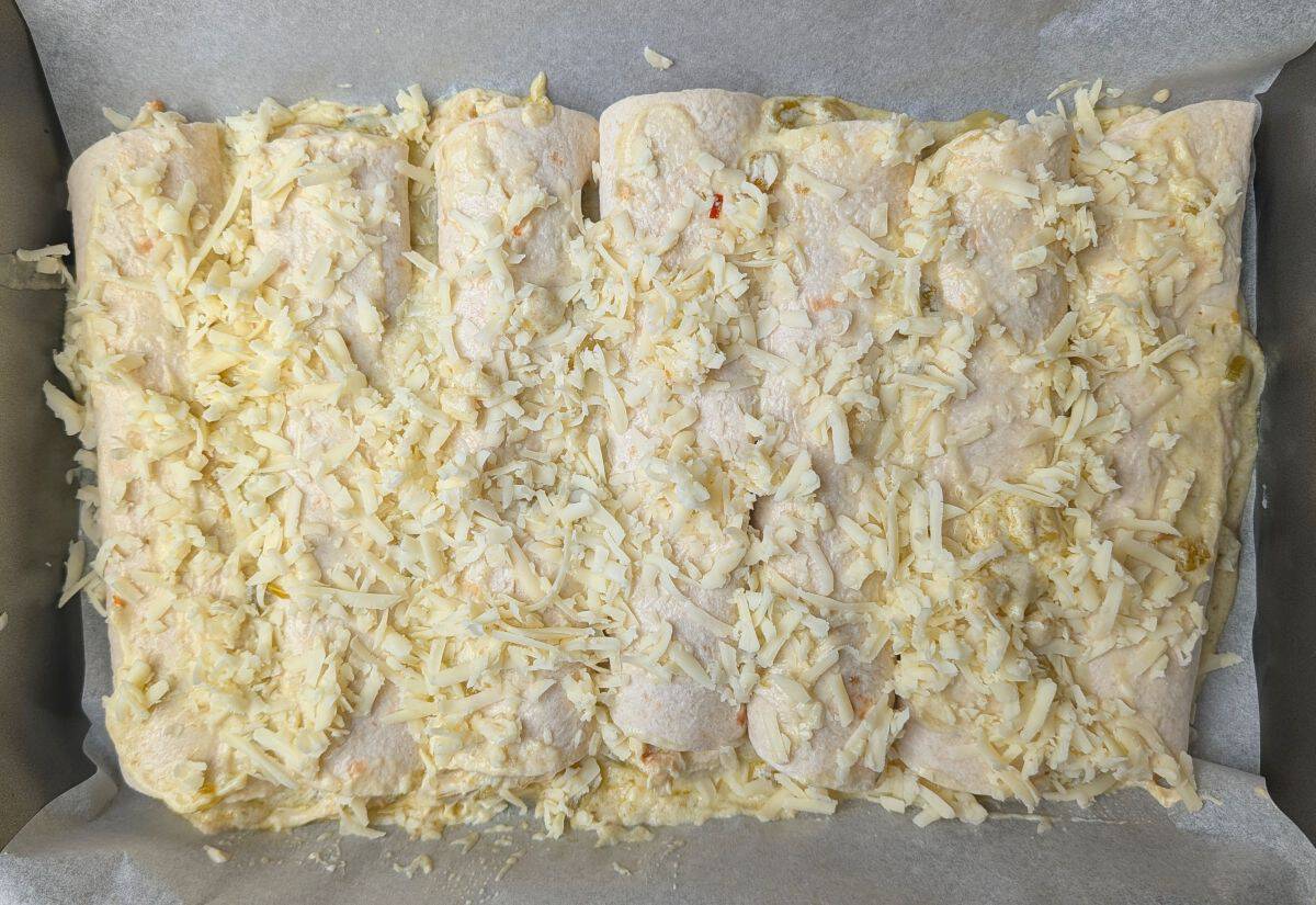 additional cheese added before baking