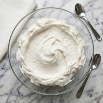 whipped cream in bowl