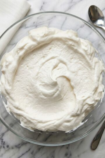 whipped cream in bowl