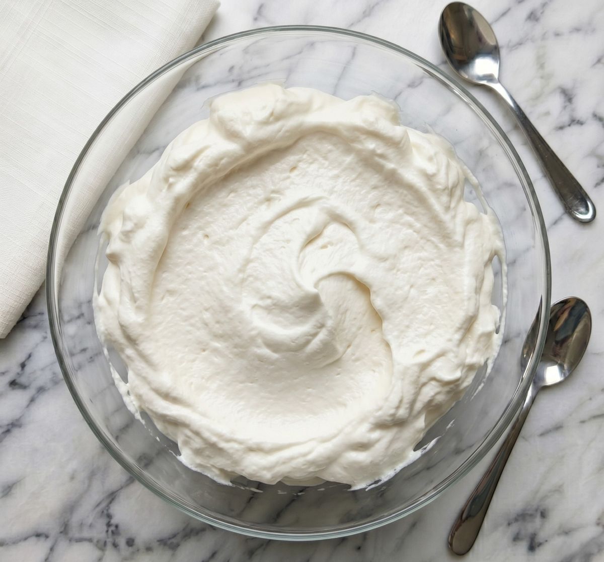 whipped cream in bowl