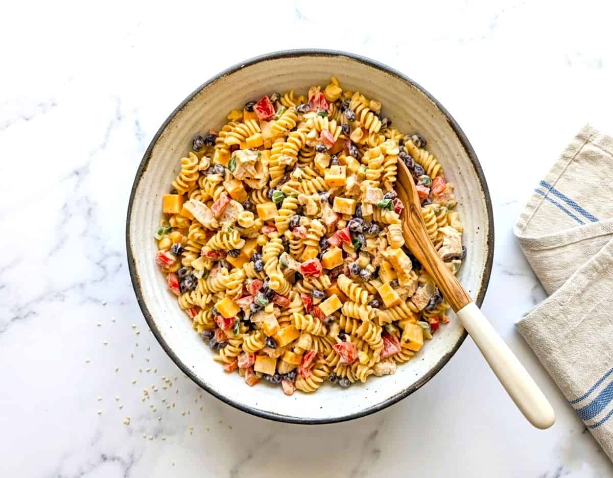 southwest pasta salad with chicken