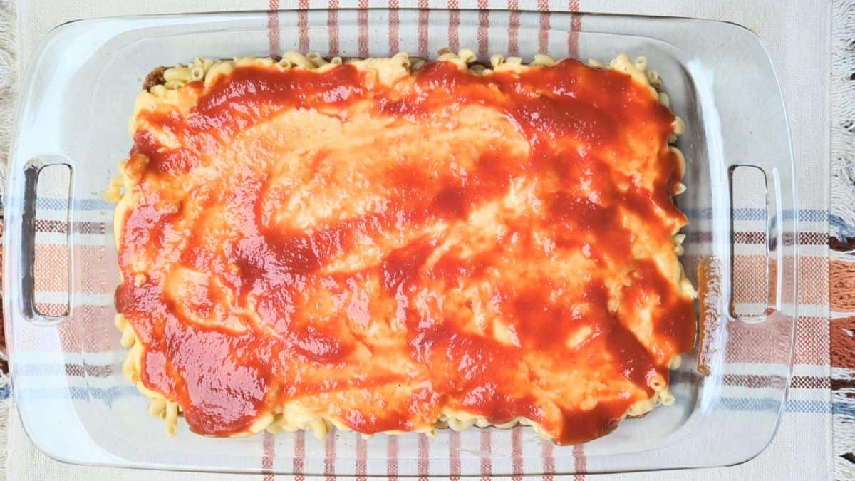 sauce on top