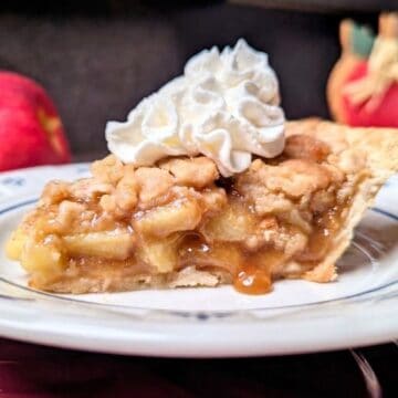 dutch apple crumb pie on plate