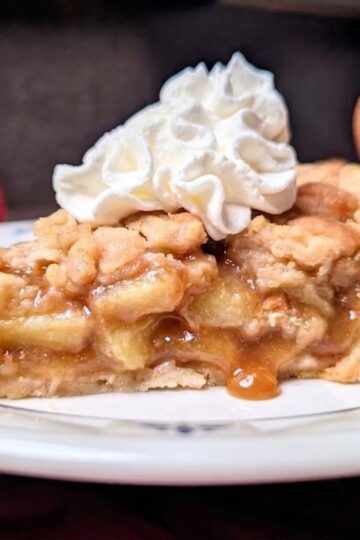 dutch apple crumb pie on plate