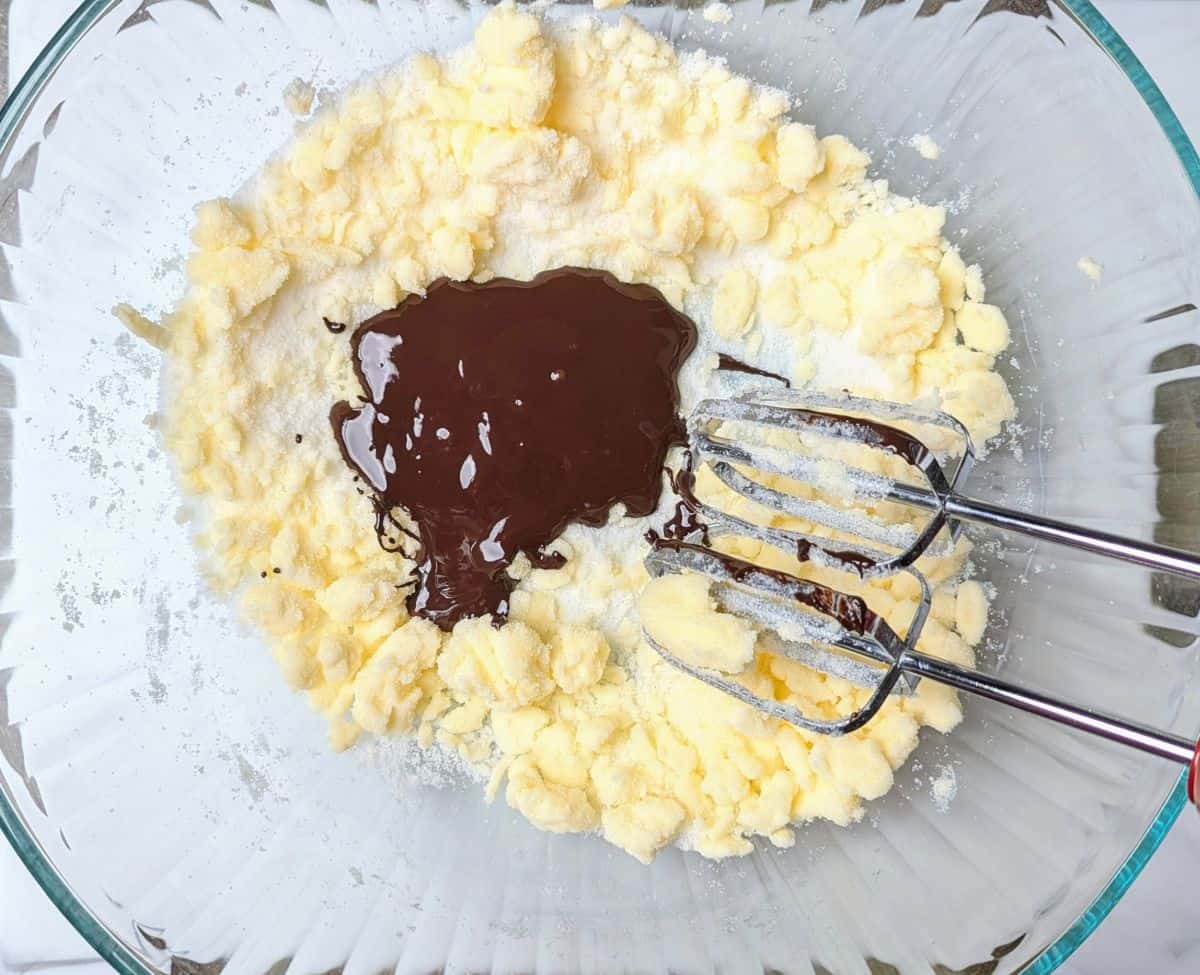 melted chocolate added