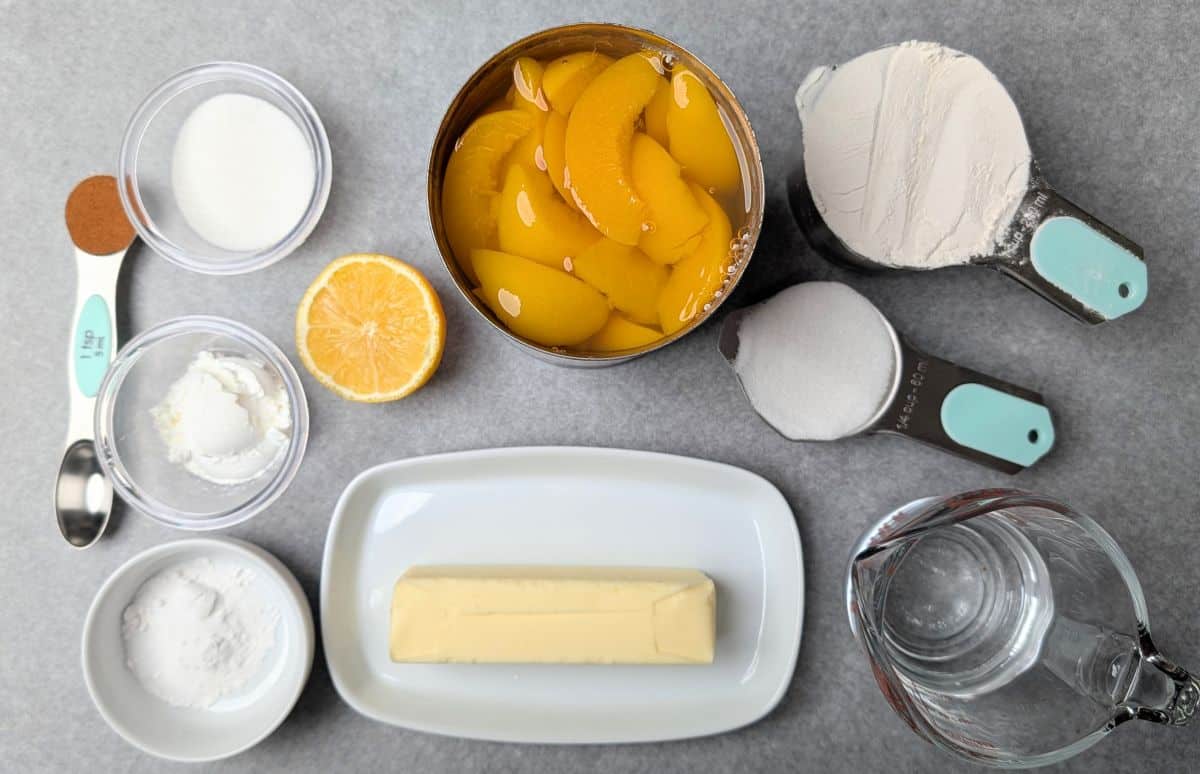 ingredients for peach cobbler