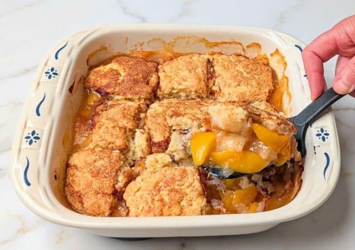 Easy Peach Cobbler with Canned Peaches Recipe | Kitchen Ready Betty