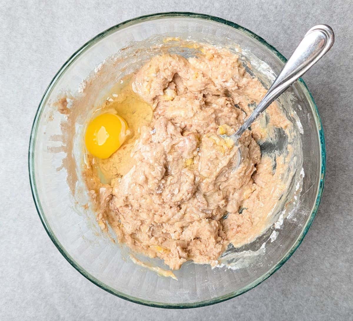 pancake muffin recipe step 2 adding eggs