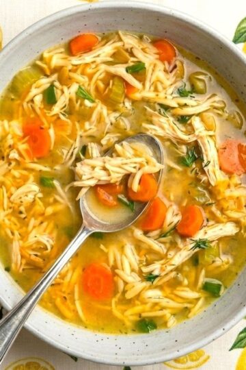 soup in bowl with spoon