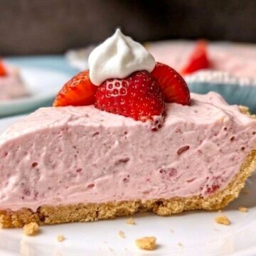 strawberry cream pie slice