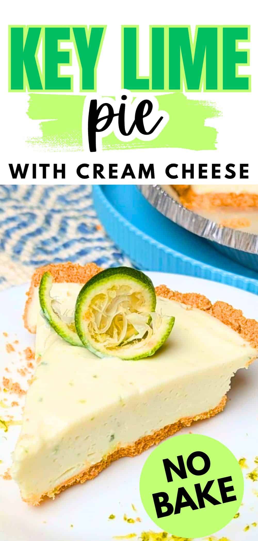 easy key lime pie recipe with cream cheese on plate