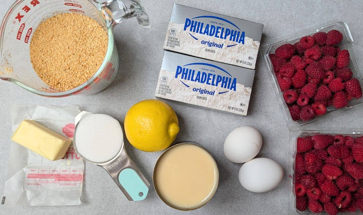 ingredients for lemon cream cheese bars