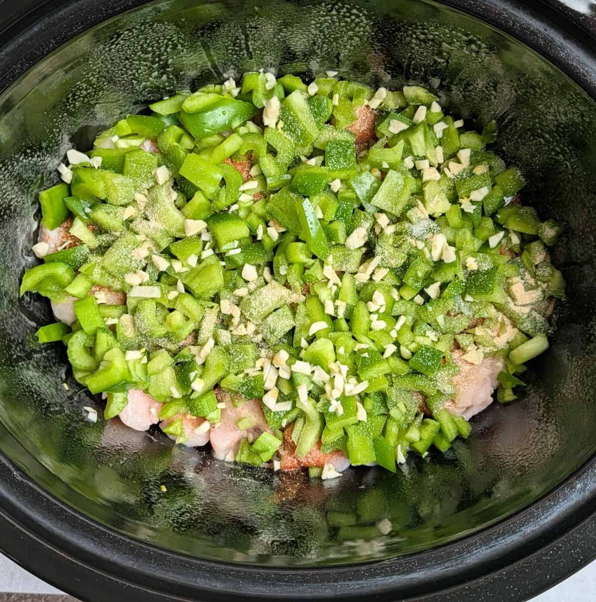 celery pepper onion garlic added