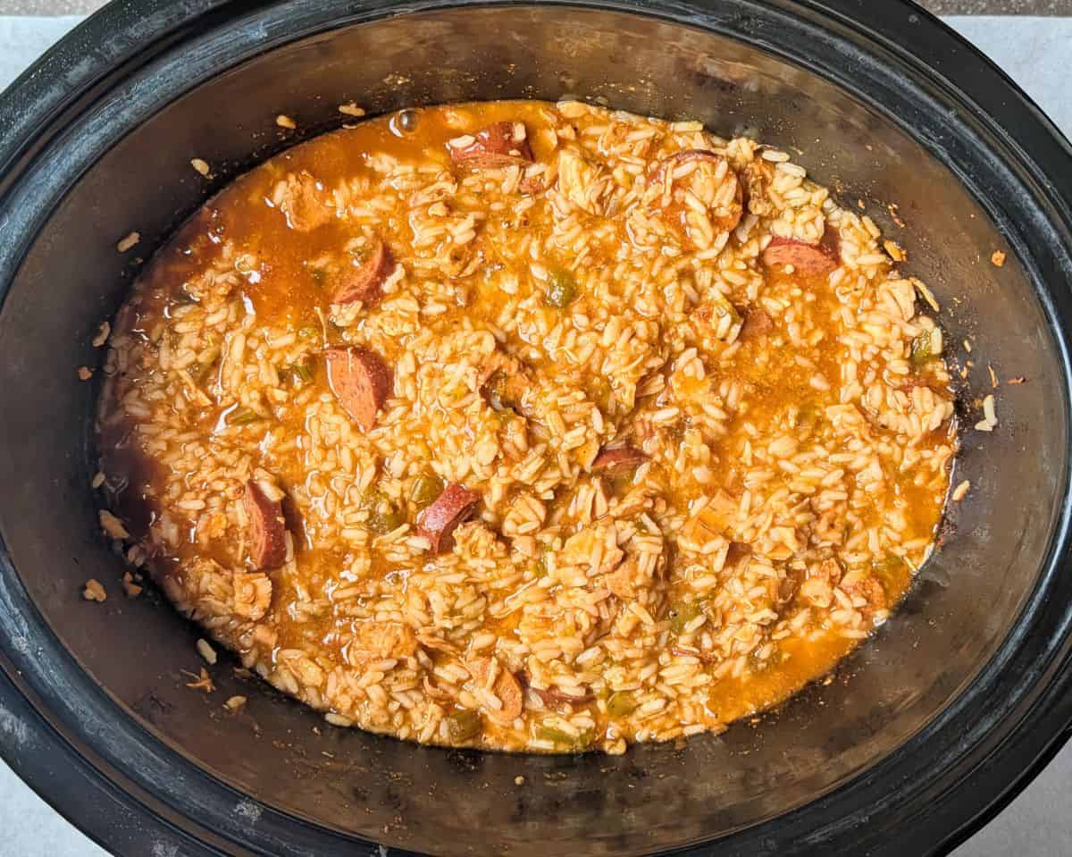 chicken and sausage jambalaya in slow cooker