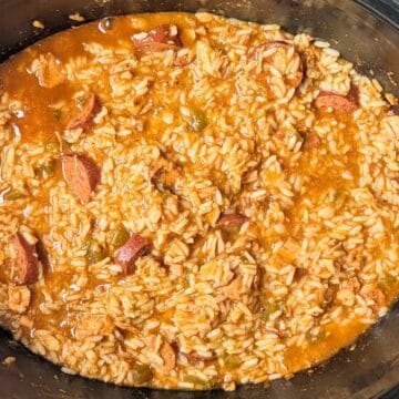 slow cooker chicken and sausage jambalaya