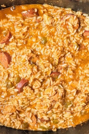 slow cooker chicken and sausage jambalaya