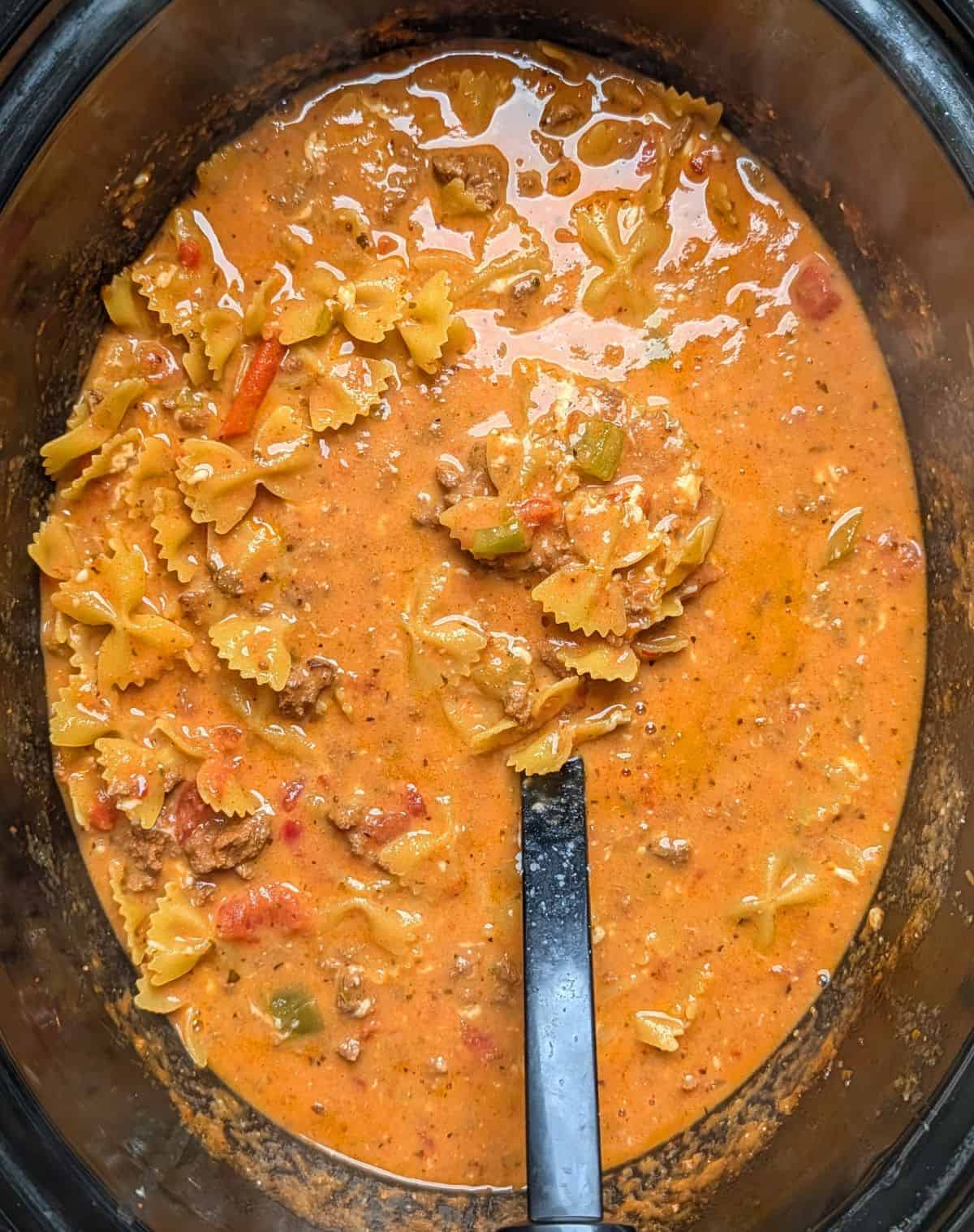 in crock pot just before serving