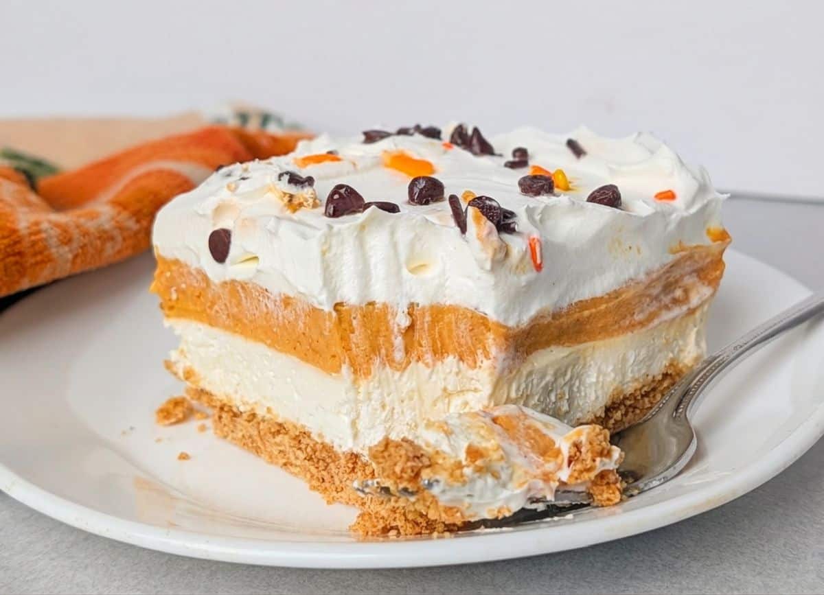 layered pumpkin lush on plate