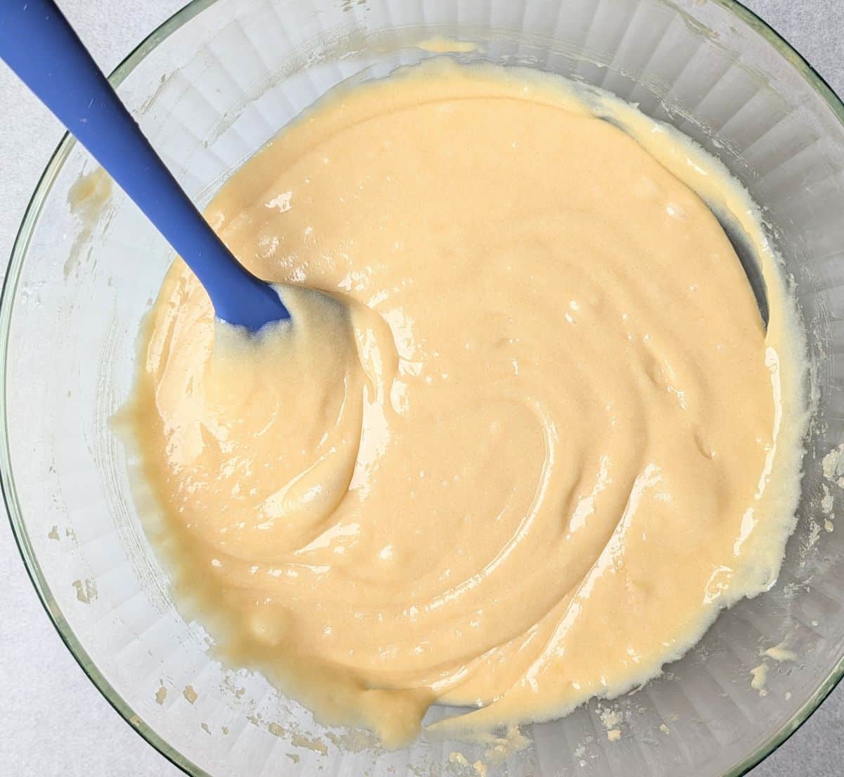 stirring cake batter once all ingredients have been combined