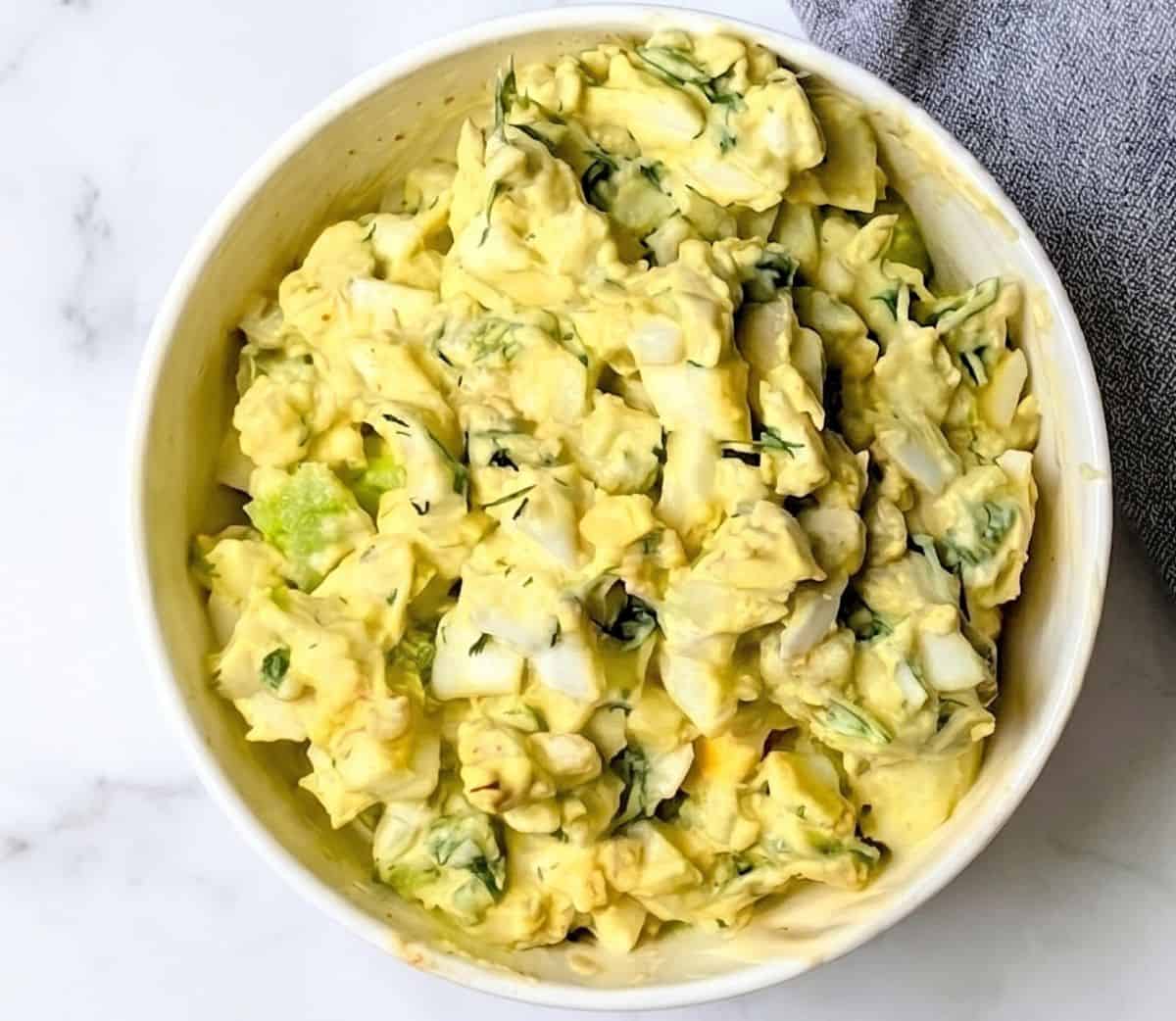 avocado egg salad in bowl